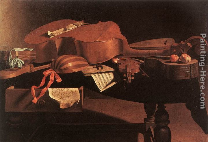 Musical Instruments painting - Evaristo Baschenis Musical Instruments art painting